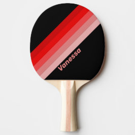 Krimrood Vervagend Gestreept met Naam Tafeltennisbatje