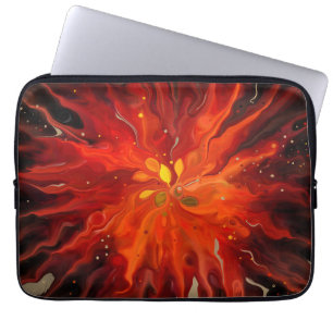 Krimson Core – Abstracte energie-uitbarsting van v Laptop Sleeve