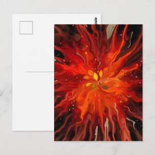Krimson Core – Uitbarsting van vurige abstracte en Briefkaart