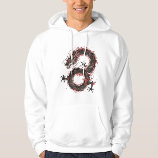 Krimson Ember Ink Draak Hoodie (Voorkant)