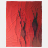 Krimson Flow – Abstracte Rode Golven van Beweging Fleece Deken (Voorkant)