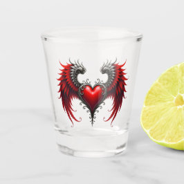 Krimson Gevleugeld Hart Gotische Romantiek Elegan Shot Glas