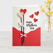 Krimson Harten Liefdesviering Kaart (Gele Bloem)