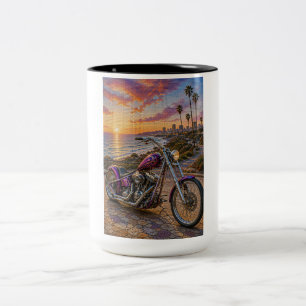 Krimson Highway Chopper Mozaïek Kunst Mok