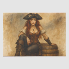 Krimson Kaper - Portret van een piratenvrouw met v Tissuepapier