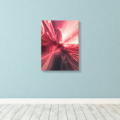 Krimson Lightwave Fractale Kunst Canvas Afdruk (Insitu (Houten vloer))