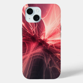 Krimson Lightwave Fractale Kunst iPhone 15 Case