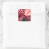 Krimson Lightwave Fractale Kunst Vierkante Sticker (Tas)