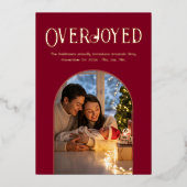 Krimson Luxe Kerst Baby Geboorte Aankondiging Foto (Voorkant)