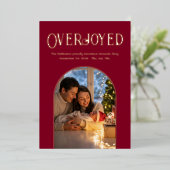 Krimson Luxe Kerst Baby Geboorte Aankondiging Foto (Staand Voorkant)