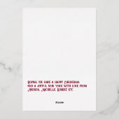 Krimson Luxe Kerst Baby Geboorte Aankondiging Foto (Achterkant)