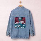 Krimson Neptunus Olie Schilderij Denim Jacket (Hangar)