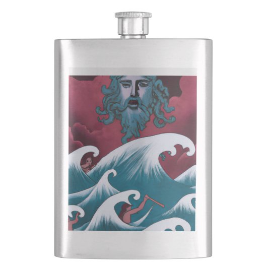 Krimson Neptunus Olie Schilderij Flacon (Voorkant)