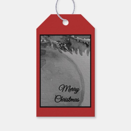 Krimson Ornament Kerstmis – Elegante Feestdagen Cadeaulabel (Voorkant)