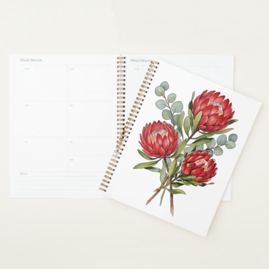 Krimson Protea Boeket Waterverf Planner (Display)