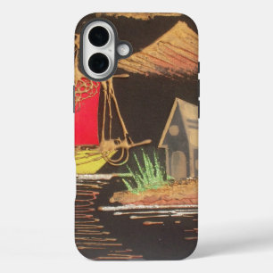 Krimson Reis   Rode Zeilboot Landschap Olie Schild iPhone 16 Plus Hoesje