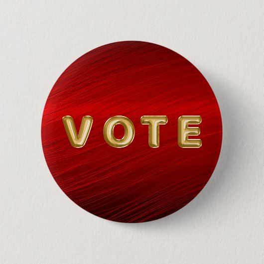 Krimson Rood Metallic Grafische Stemming Ronde Button 5,7 Cm (Voorkant)