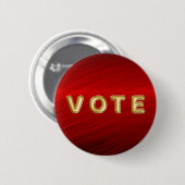 Krimson Rood Metallic Grafische Stemming Ronde Button 5,7 Cm (Voorkant /achterkant)