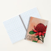 Krimson Waratah Botanische Notitieboek (Binnen)