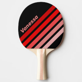 Krimsonrood vervaagde hoekige strepen met naam tafeltennisbatje