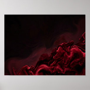 Krimsvloeistofvorming op zwart abstracte poster