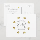 kring van harten van de liefde met als doel de bru aankondigingskaart (Voorkant / Achterkant)