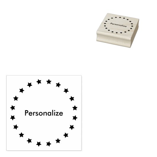 Kring van sterren rubberstempel (Gestempeld)