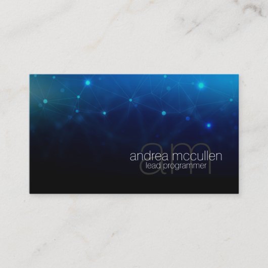 Kringen Monogram Programmeur Technisch Ingenieur Visitekaartje (Voorkant)