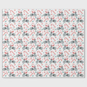 Kringend kerstpapier voor fietsfeestdagen cadeaupapier (Vlak)