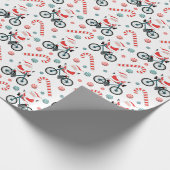 Kringend kerstpapier voor fietsfeestdagen cadeaupapier (Hoek)