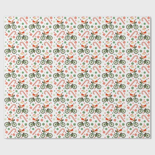 Kringend kerstpapier voor fietsfeestdagen cadeaupapier (Vlak)