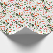 Kringend kerstpapier voor fietsfeestdagen cadeaupapier (Hoek)