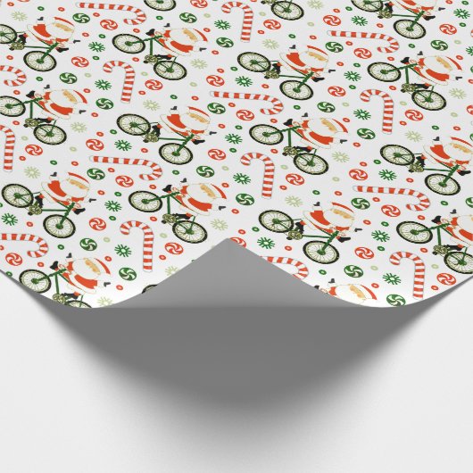 Kringend kerstpapier voor fietsfeestdagen cadeaupapier (Hoek)