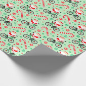 Kringend kerstpapier voor fietsfeestdagen cadeaupapier (Hoek)