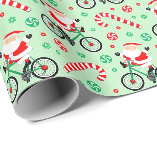 Kringend kerstpapier voor fietsfeestdagen cadeaupapier (Rol Hoek)