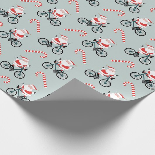 Kringend kerstpapier voor fietsfeestdagen cadeaupapier (Hoek)