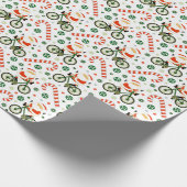 Kringend kerstpapier voor fietsfeestdagen cadeaupapier (Hoek)