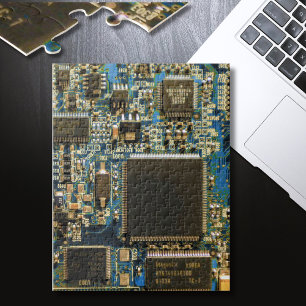 Kringkaart voor computerharde schijven - blauw legpuzzel