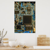 Kringkaart voor computerharde schijven - blauw poster (Keuken)