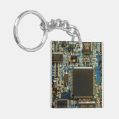 Kringkaart voor computerharde schijven - blauw sleutelhanger (Voorkant Links)