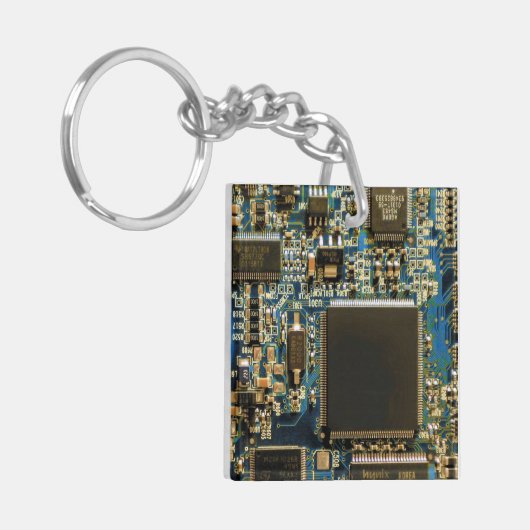 Kringkaart voor computerharde schijven - blauw sleutelhanger (Voorkant Links)