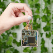 Kringkaart voor computerharde schijven - blauw sleutelhanger (Hand)