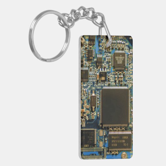 Kringkaart voor computerharde schijven - blauw sleutelhanger (Voorkant Links)