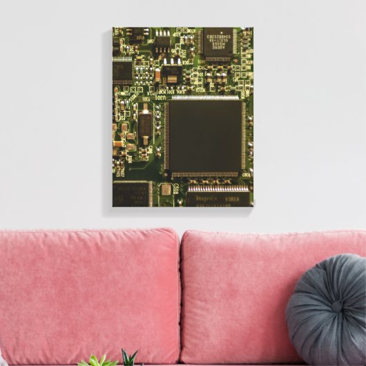 Kringkaart voor computerharde schijven - groen canvas afdruk (Insitu (Woonkamer))