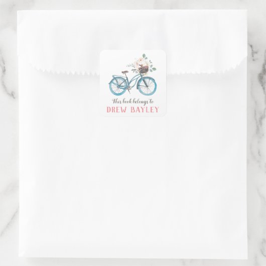 Kringloopbibliotheeklabel Vierkante Sticker (Tas)