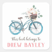 Kringloopbibliotheeklabel Vierkante Sticker (Voorkant)