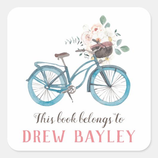 Kringloopbibliotheeklabel Vierkante Sticker (Voorkant)