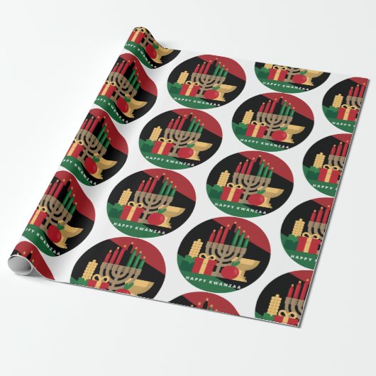 kringlooppapier Happy Kwanzaa Cadeaupapier (Uitgerold)