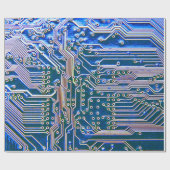 Kringprintplaat, computer, blauw, condensator, chi cadeaupapier (Vlak)