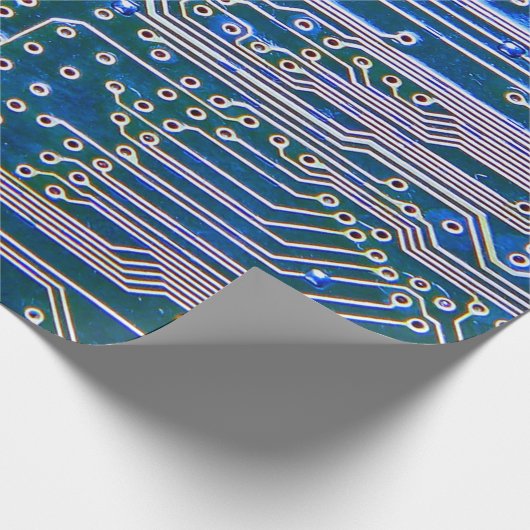 Kringprintplaat, computer, blauw, condensator, chi cadeaupapier (Hoek)